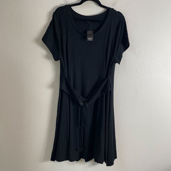 NEW Torrid Womens Plus 3X Black Lace Up Corset Short Sleeve T Shirt Dress - Picture 8 of 10